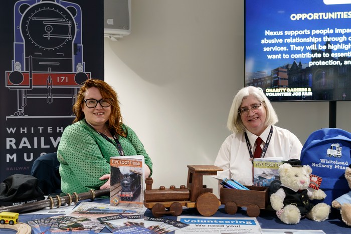 Whitehead Railway Museum volunteers at their exhibition stand